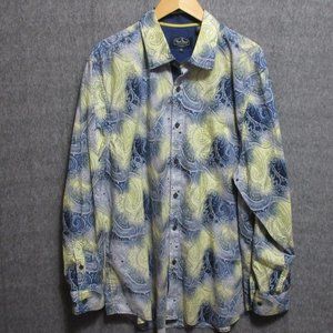 Nat Nast Mens Beautiful Paisley Print Shirt XL Button Front Colorful